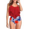 thumbnail image 1 of TIMIFIS Maillot de Bain Bikini Taille Haute pour Femme, Imprimé Floral, à Nouer, Deux Pièces, 1 of 5