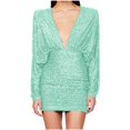 thumbnail image 1 of Pisexur Robes pour Femmes Robe de Cocktail à Col en V Profond Robe de Soirée à Paillettes de Mode Robe de Boîte de Nuit de Fête Tunique Dos Ouvert Robes de Retour à la Maison Robe Élégante pour Invitée de Mariage Robe Midi, 1 of 6