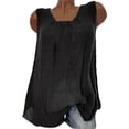 thumbnail image 2 of Débardeur T-shirt Ample Sans Manches en Coton et Lin pour Femmes, Gilet Tee Blouse, Camisoles, Grande Taille, 2 of 2