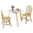thumbnail image 1 of Costway 3 PCS Dining Set for 2 Round Table with 2 Chairs Solid Rubber Wood Frame Modern Beige, 1 of 6