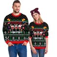 thumbnail image 2 of Chandail en Molleton Unisexe Imprimé Animal Col Rond Laid Noël Xmas, 2 of 3