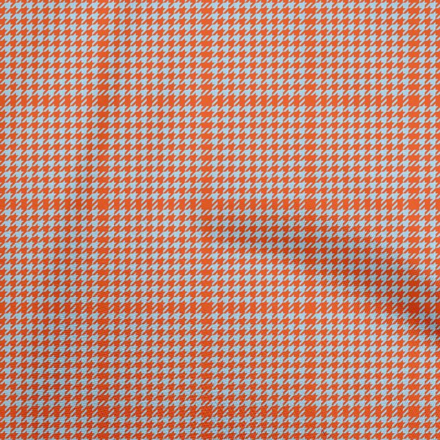 oneOone Cotton Silk Orange Fabric Houndstooth Craft Projects Decor Fabric Printed By The Yard 42 Inch Wide