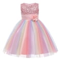 thumbnail image 1 of Kids Little Girl Pageant Party Dresses Colorful Formal Sequin Flower Tulle Tutu, 1 of 5
