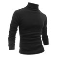 thumbnail image 1 of INSPIRE CHIC Chandails pour Hommes, Chandail à Col Roulé, Manches Longues, Extensible, Coupe Ajustée, Hauts 50 Noir, 1 of 8