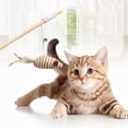 thumbnail image 2 of JilgTeok 2 Packs Pet Cat Teaser Toys Wooden Handles Cats Teasing Sticks Elastic Ropes Cotton and Linen Cloth Toy with Feather Bells Cats Toys Suitable for Cats Interaction Clearance, 2 of 7