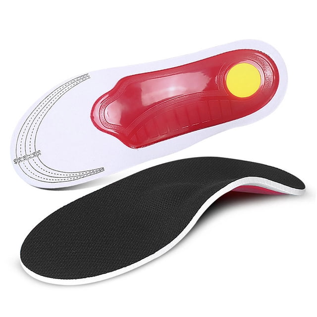 LSLJS Black Surface Shockproof Lightweight Arch Support Orthopedic Insole, Women Insoles