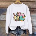 thumbnail image 4 of EGNMCR Easter T-Shirt Imprimé Femmes T-Shirts Graphiques Femmes Chemises Femmes Col Rond Easter Haut à Manches Longues Imprimé Chandails Femmes T-Shirts, 4 of 5