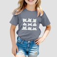 thumbnail image 2 of MIASHUI T-Shirts pour Filles à Col Rond à la Mode, Amples et Décontractés, à Manches Courtes, pour le Quotidien et les Activités, 2 of 4