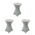 thumbnail image 3 of ZheElen Nappe Ronde Extensible Raccord de Soin Facile pour Mariage Hôtel Polyester Couverture de Table de Mariage Easy Wash silver 3Set, 3 of 6