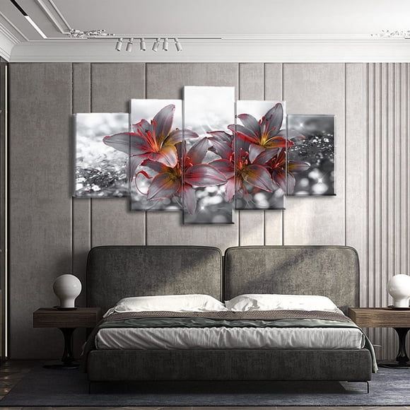 Clearance! Modern Flower Theme Wall Art Abstract Orchid Canvas Wall Decor Flower Abstract Painting Life Canvas Wall Art For Home Decor