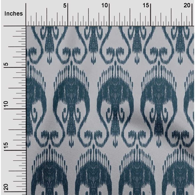 oneOone Cotton Poplin Fabric Swirl Ikat Decor Fabric Printed BTY 42 Inch Wide
