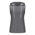 thumbnail image 4 of Styesk Tank Tops Men Fashionable Men's Solid Color Sleeveless Fitness Drawstring Hooded Top, 4 of 6