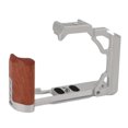 thumbnail image 1 of Camera Cage, Aluminum Alloy Video Camera Cage Rig With Wood Handle, Vlogging Video Shooting Filmmaking Rig Stabilizer For  ZFC Camera, Anodized, Easy To Install, 1 of 8