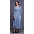 thumbnail image 3 of Bimba Tie-Dye Women Cotton Smocked Boho Renaissance Long Ruffle MaxiDress-Large, 3 of 5