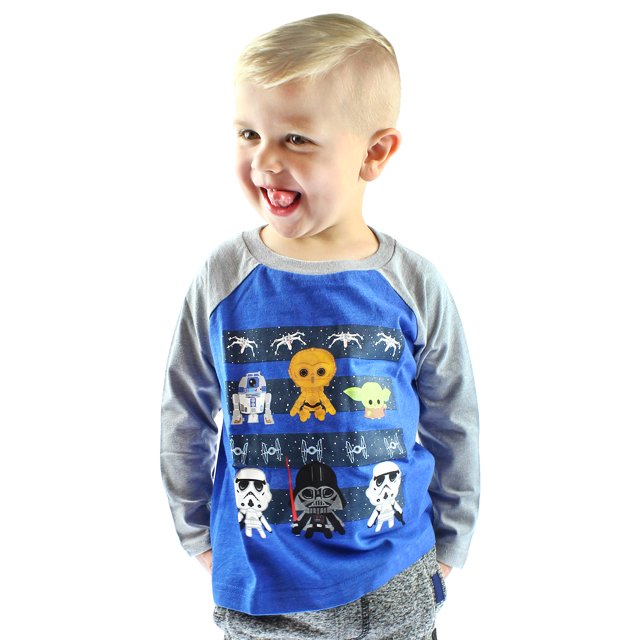 Star Wars Shirt Kids Toddler Chibi Characters Raglan T-Shirt (18 M)