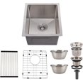 thumbnail image 4 of Undermount Kitchen Sink  Stainless Steel Single Bowl Kitchen Sink  Bar or Prep Kitchen Sink  with Basket Strainer  Drying Rack, 4 of 4