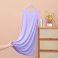 thumbnail image 5 of Elvqul Pyjama Sans Manches pour Femmes Nuisette Violette pour Femmes Pyjama Uni pour Femmes Grande Taille, 5 of 5