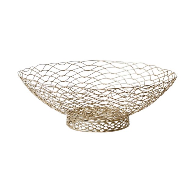 MesaSe Creative Fruit Bowl Storage Tray Durable Iron Thickened And Upgraded Material Gold Home Organizer