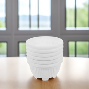 CIMAXIC 6Pcs Ensemble de pots de fleurs blanc PP Pots de planteur Pot intérieur pour outils de jardinage