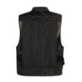 thumbnail image 4 of LUXUR Mens With Multiple Pockets Cargo Jacket Fishing Climbing Utility Vests Black-Zip M, 4 of 4