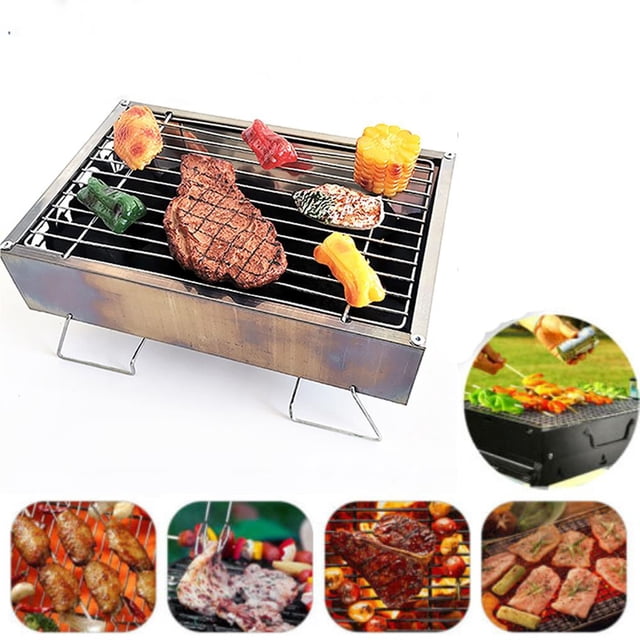 ziyahi Multi-function Charcoal Grills Portable Stainless Steel Barbecue Grilling Machine Mini Grill for Home Garden