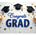 thumbnail image 4 of Graduation Party Supplies Congrats Grad Banner Backdrop Background with Balloons and Confetti Decorations for Graduation Ceremony Celebration Classroom Event, 4 of 4