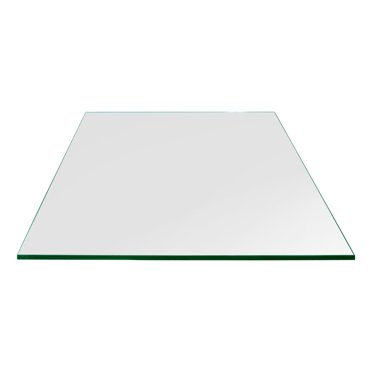 Dulles Glass Bord Plat Poli Carré de 24 Po 1/4 Po pour Dessus de Table en Verre Trempé