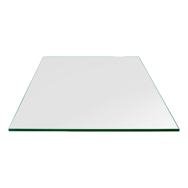 Dulles Glass 24 In Square Flat Polish Edge 1/4 In Tempered Glass Table Top