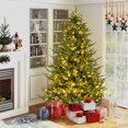 thumbnail image 4 of Patiojoy 7FT Artificial Christmas Tree Pre-lit Xmas Tree with 380 Warm White LED Lights 8 Lighting Modes 1130 PE & PVC Branch Tips, 4 of 10
