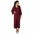 thumbnail image 1 of Bimba Peignoir Long Uni pour Femmes avec Ceinture, Modal Doux en Coton, Enveloppant, Rond, Uni, 1 of 6