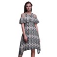 thumbnail image 1 of Bimba Green Tie-Dye Print Flutter Sleeve Womens Party Tunic Cold Shoulder Midi Dress - XX-Large, 1 of 6