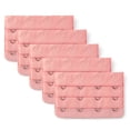 thumbnail image 1 of INSPIRE CHIC Women's 3 x 4 Hooks Bra Extender Extension Strap Multi Color Bra Band 5 Pcs Pink, 1 of 5