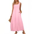 thumbnail image 1 of Gspmoly Robes d'Été pour Femmes, Robe Courte Décontractée Sans Manches pour Femmes, Mini Robe d'Été Printemps à Col Rond, Débardeur Ample, Robe Courte de Plage, Robes de Travail pour Femmes Économies, 1 of 9