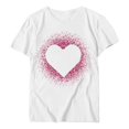 thumbnail image 5 of Meichang T-Shirt pour Femmes Joyeuse Saint-Valentin Chandails Cœur d'Amour T-Shirt Graphique Hauts Mignons Hauts T-Shirts de Fête Manches Courtes Col Rond T-Shirts Mode 2025, 5 of 5