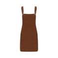 thumbnail image 4 of KIHOUT Salopette Tablier pour Femmes Été Bretelles Ajustables Robe Courte Côtelée pour Dames avec Poches, 4 of 5