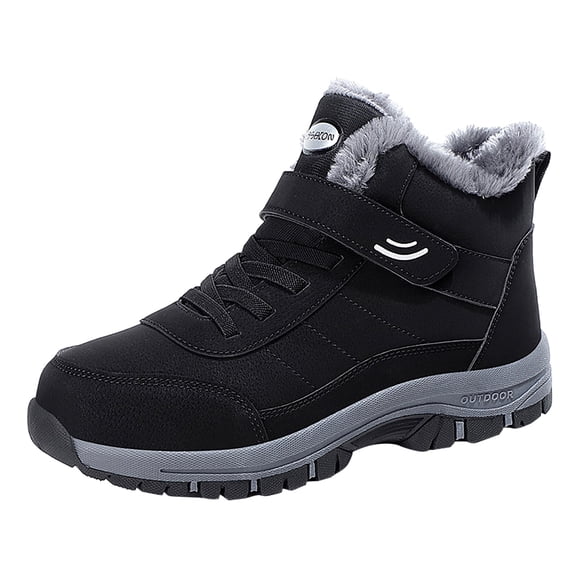 HBFAGFB Espadrilles pour Hommes Hiver Polyvalentes Montantes en Peluche Épaissies Antidérapantes Chaudes Chaussures de Marche Noires Taille 40