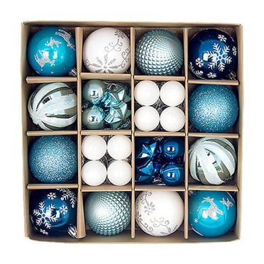 Dvkptbk 44 Pcs Boules de Sapin de Noël, Ensemble de Boules de Noël Colorées Incassables pour Décorations de Sapin de Noël, Ornement Suspendu de Noël pour Fête de Mariage