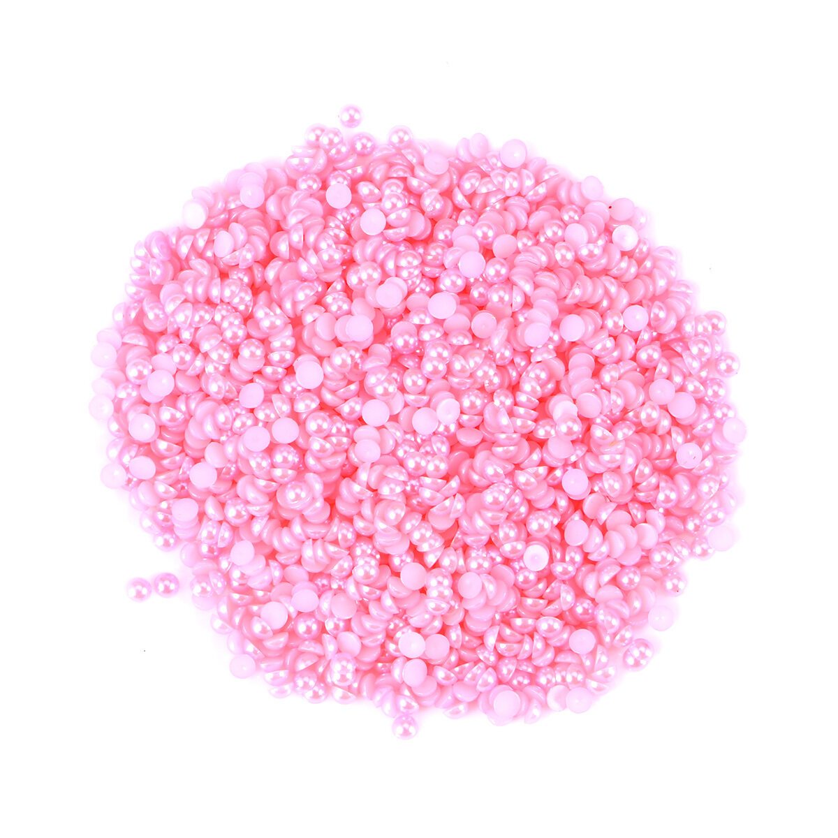 EeaseCA 2000pcs 4mm Half Round Artificial Pearl Beads Flat Back Pearl for Craft DIY Gift Making (Pink)