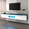 thumbnail image 4 of Deiokin 71" High-Gloss TV Stand with LED Lights, Modern Media Console with Hollow Doors, 16-Color RGB Lighting, 4 of 9