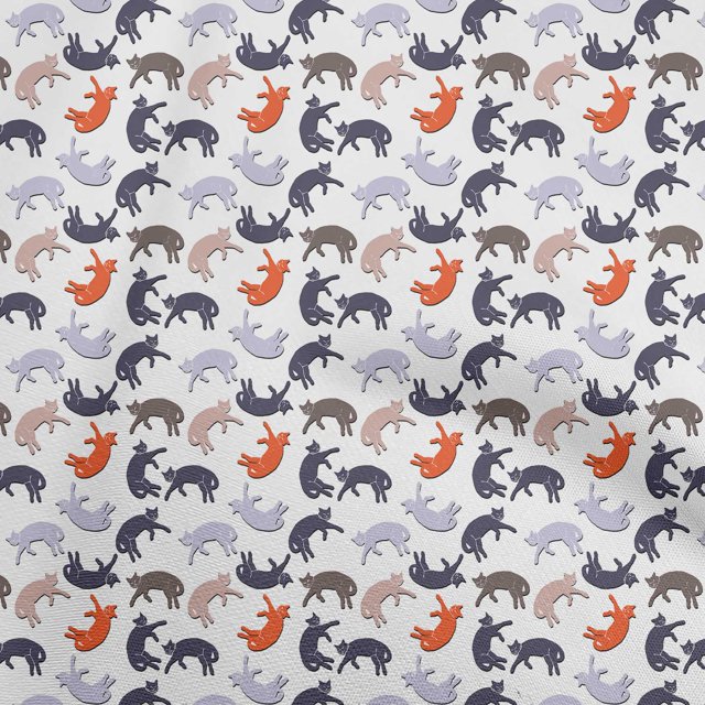 oneOone Polyester Spandex Red Fabric Animal Cat Quilting Supplies Print Sewing Fabric By The Yard 56 Inch Wide