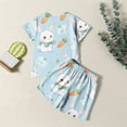 thumbnail image 4 of Tenue de Pâques pour Bébé Fille, T-Shirt à Col Rond à Manches Courtes avec Imprimé Lapin de Pâques et Short, Tenue d'Été, 4 of 7