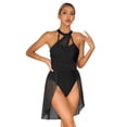 thumbnail image 3 of Aislor Robe de Danse Lyrique Sans Manches à Blocs de Couleur Jupe en Chiffon Justaucorps Robe de Danse Contemporaine Noire L, 3 of 7