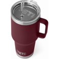 thumbnail image 1 of YETI Rambler Tasse en Paille 35 oz, Isolée sous Vide, Acier Inoxydable, Rouge Vigne Sauvage, 1 of 8