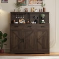 thumbnail image 1 of Kojooin Large Buffet Storage Cabinet, Farmhouse Kitchen Sideboard Buffet with 3 Drawers and 3 Doors, Wood Wine Bar Coffee Bar Cabinet with Microwave Stand for Kitchen, Living Room, 1 of 8