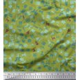 thumbnail image 1 of Soimoi Georgette Viscose Fabric Santa Cap,Gift Box & Bell Christmas Print Sewing Fabric Yard 42 Inch Wide, 1 of 1
