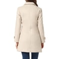 thumbnail image 3 of INSPIRE CHIC Manteau Trench-Coat Beige à Col Peter Pan pour Femme, 3 of 5