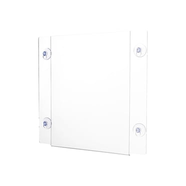 AdirOffice 8.5''x 11'' Clear Suction Acrylic Window Sign Holder 6 Pack