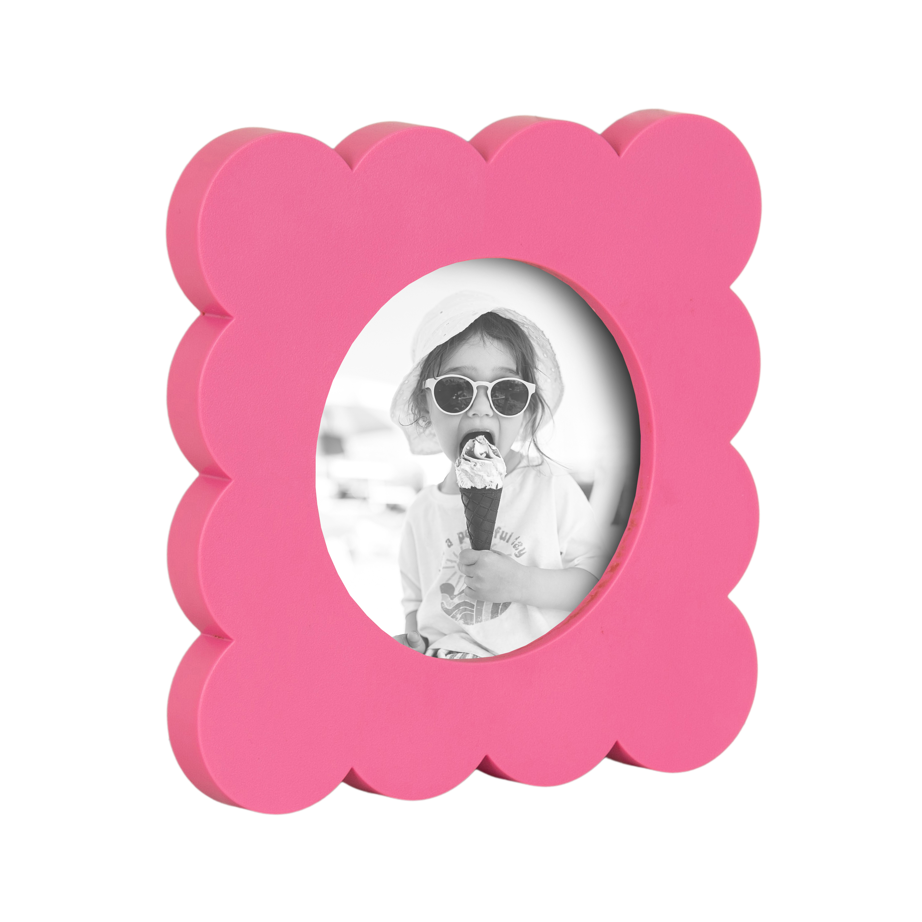 Cadre à photos écailles décoratif rose de 10,2 cm x pour table