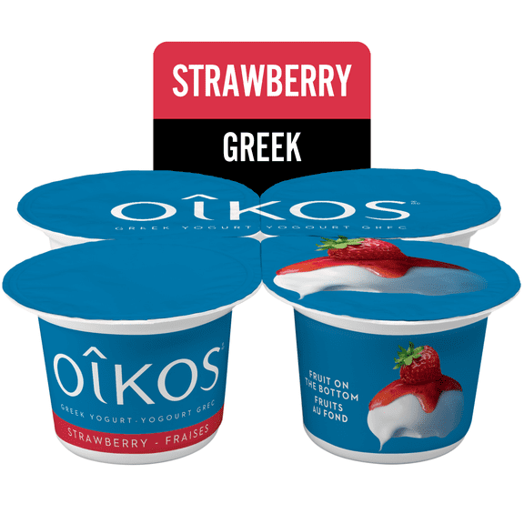 Oikos Greek Yogurt, Strawberry, Fruit on the Bottom, 2% M.F, 4x100g