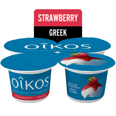 Oikos Yogourt Grec, Fraise, Fruits au Fond, 2 % M.G., 4x100g
